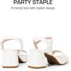 imageDREAM PAIRS Girls Sandals Open Toe Low Block Chunky Heels Sandals Party Dress Pumps Shoes for Little Big KidWhite