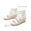 imageDREAM PAIRS Girls Wedge Sandals Flatform Open Toe Platform Sandals Espadrille Flower Wedding Party for Little KidBig KidAll White
