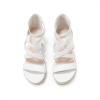 imageDREAM PAIRS Girls Wedge Sandals Flatform Open Toe Platform Sandals Espadrille Flower Wedding Party for Little KidBig KidAll White