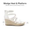 imageDREAM PAIRS Girls Wedge Sandals Flatform Open Toe Platform Sandals Espadrille Flower Wedding Party for Little KidBig KidAll White