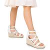 imageDREAM PAIRS Girls Wedge Sandals Flatform Open Toe Platform Sandals Espadrille Flower Wedding Party for Little KidBig KidAll White