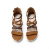 imageDREAM PAIRS Girls Wedge Sandals Flatform Open Toe Platform Sandals Espadrille Flower Wedding Party for Little KidBig KidBrown