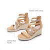imageDREAM PAIRS Girls Wedge Sandals Flatform Open Toe Platform Sandals Espadrille Flower Wedding Party for Little KidBig KidCamel