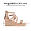 imageDREAM PAIRS Girls Wedge Sandals Flatform Open Toe Platform Sandals Espadrille Flower Wedding Party for Little KidBig KidChampagneglitter