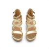 imageDREAM PAIRS Girls Wedge Sandals Flatform Open Toe Platform Sandals Espadrille Flower Wedding Party for Little KidBig KidGold