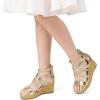 imageDREAM PAIRS Girls Wedge Sandals Flatform Open Toe Platform Sandals Espadrille Flower Wedding Party for Little KidBig KidGold