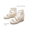 imageDREAM PAIRS Girls Wedge Sandals Flatform Open Toe Platform Sandals Espadrille Flower Wedding Party for Little KidBig KidIvory