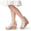 imageDREAM PAIRS Girls Wedge Sandals Flatform Open Toe Platform Sandals Espadrille Flower Wedding Party for Little KidBig KidRainbow