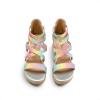imageDREAM PAIRS Girls Wedge Sandals Flatform Open Toe Platform Sandals Espadrille Flower Wedding Party for Little KidBig KidRainbow