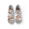 imageDREAM PAIRS Girls Wedge Sandals Flatform Open Toe Platform Sandals Espadrille Flower Wedding Party for Little KidBig KidSilverglitter