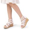 imageDREAM PAIRS Girls Wedge Sandals Flatform Open Toe Platform Sandals Espadrille Flower Wedding Party for Little KidBig KidWhite