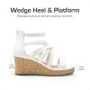 imageDREAM PAIRS Girls Wedge Sandals Flatform Open Toe Platform Sandals Espadrille Flower Wedding Party for Little KidBig KidWhite