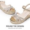imageDREAM PAIRS Girls Wedge Sandals Flatform Open Toe Summer Platform Sandals Flower Wedding Party for Little KidBig KidGold