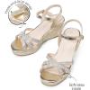imageDREAM PAIRS Girls Wedge Sandals Flatform Open Toe Summer Platform Sandals Flower Wedding Party for Little KidBig KidGold