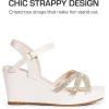 imageDREAM PAIRS Girls Wedge Sandals Flatform Open Toe Summer Platform Sandals Flower Wedding Party for Little KidBig KidIvory