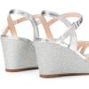 imageDREAM PAIRS Girls Wedge Sandals Flatform Open Toe Summer Platform Sandals Flower Wedding Party for Little KidBig KidSilver