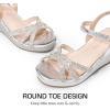 imageDREAM PAIRS Girls Wedge Sandals Flatform Open Toe Summer Platform Sandals Flower Wedding Party for Little KidBig KidSilver