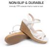 imageDREAM PAIRS Girls Wedge Sandals Flatform Open Toe Summer Platform Sandals Flower Wedding Party for Little KidBig KidWhite