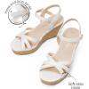 imageDREAM PAIRS Girls Wedge Sandals Flatform Open Toe Summer Platform Sandals Flower Wedding Party for Little KidBig KidWhite