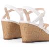 imageDREAM PAIRS Girls Wedge Sandals Flatform Open Toe Summer Platform Sandals Flower Wedding Party for Little KidBig KidWhite