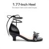 imageDREAM PAIRS Lace Up Low Heel Sandals for Girls Ankle Strap Dress Pump Strappy Gladiator Wedding Party Shoes for Little KidBig KidBlack