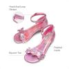 imageDREAM PAIRS Lace Up Low Heel Sandals for Girls Ankle Strap Dress Pump Strappy Gladiator Wedding Party Shoes for Little KidBig KidPink