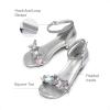 imageDREAM PAIRS Lace Up Low Heel Sandals for Girls Ankle Strap Dress Pump Strappy Gladiator Wedding Party Shoes for Little KidBig KidSilver
