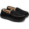 imageDREAM PAIRS Mens Dsl2110m Fuzzy Microsuede Moccasin Slippers with Plush Lining House Shoes Black Size 11