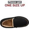 imageDREAM PAIRS Mens Dsl2110m Fuzzy Microsuede Moccasin Slippers with Plush Lining House Shoes Black Size 11