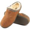 imageDREAM PAIRS Mens MUFFY01 Scuff Slip on Fuzzy Faux Wool Lining Warm Indoor Outdoor House Slippers Tan Size 10