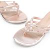 imageDREAM PAIRS Womens Fashion Rhinestones Design Slides SandalsChampagneGoldpu