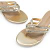 imageDREAM PAIRS Womens Fashion Rhinestones Design Slides SandalsGold