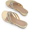 imageDREAM PAIRS Womens Fashion Rhinestones Design Slides SandalsGold
