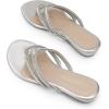 imageDREAM PAIRS Womens Fashion Rhinestones Design Slides SandalsSilver