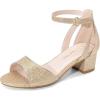 imageDREAM PAIRS Girls Sandals Chunky Pump Ankle Strap High Heels Dress Open Toe Flower Wedding Party for Little Big KidGold