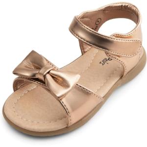 imageDREAM PAIRS Girls Sandals Fashion Bow Summer Shoes for ToddlerLittle KidRose Goldmetallic