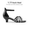 imageDREAM PAIRS Girls Dress Shoes Sandals Low Heels Ankle Strap Flower Wedding Party Shoes for Little KidBig KidBlack