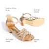 imageDREAM PAIRS Girls Dress Shoes Sandals Low Heels Ankle Strap Flower Wedding Party Shoes for Little KidBig KidChampagne