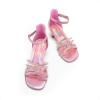 imageDREAM PAIRS Girls Dress Shoes Sandals Low Heels Ankle Strap Flower Wedding Party Shoes for Little KidBig KidPink