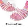 imageDREAM PAIRS Girls Dress Shoes Sandals Low Heels Ankle Strap Flower Wedding Party Shoes for Little KidBig KidPink