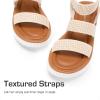 imageDREAM PAIRS Girls Flatform Wedge Open Toe Platform Summer Sandals with Buckle Ankle Strap for Little KidBig KidBeige