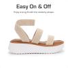 imageDREAM PAIRS Girls Flatform Wedge Open Toe Platform Summer Sandals with Buckle Ankle Strap for Little KidBig KidBeige