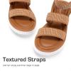 imageDREAM PAIRS Girls Flatform Wedge Open Toe Platform Summer Sandals with Buckle Ankle Strap for Little KidBig KidBrown