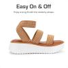 imageDREAM PAIRS Girls Flatform Wedge Open Toe Platform Summer Sandals with Buckle Ankle Strap for Little KidBig KidBrown