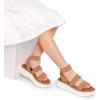 imageDREAM PAIRS Girls Flatform Wedge Open Toe Platform Summer Sandals with Buckle Ankle Strap for Little KidBig KidBrown