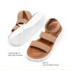 imageDREAM PAIRS Girls Flatform Wedge Open Toe Platform Summer Sandals with Buckle Ankle Strap for Little KidBig KidBrown