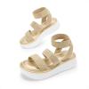 imageDREAM PAIRS Girls Flatform Wedge Open Toe Platform Summer Sandals with Buckle Ankle Strap for Little KidBig KidGold