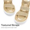 imageDREAM PAIRS Girls Flatform Wedge Open Toe Platform Summer Sandals with Buckle Ankle Strap for Little KidBig KidGold