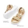 imageDREAM PAIRS Girls Flatform Wedge Open Toe Platform Summer Sandals with Buckle Ankle Strap for Little KidBig KidGold