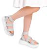 imageDREAM PAIRS Girls Flatform Wedge Open Toe Platform Summer Sandals with Buckle Ankle Strap for Little KidBig KidSilver